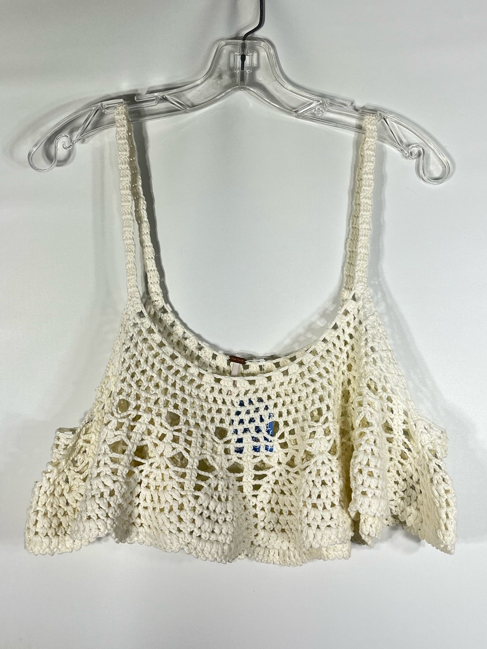 Lucky Brand Cream Crochet Crop Tank